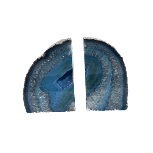 Silver Electroplated Agate Bookends