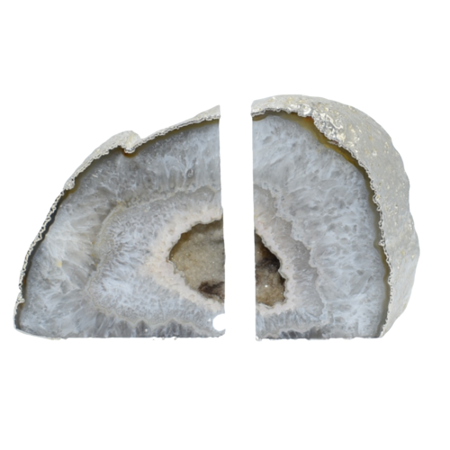 Silver Electroplated Agate Bookends