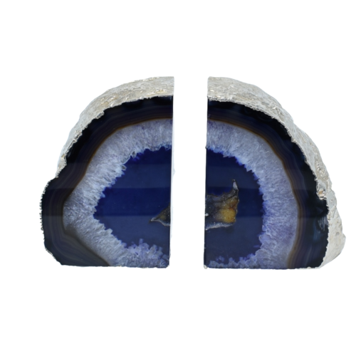 Silver Electroplated Agate Bookends